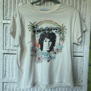 Daydreamer Cream Venice Beach Graphic Tee with Palm & Portrait Print